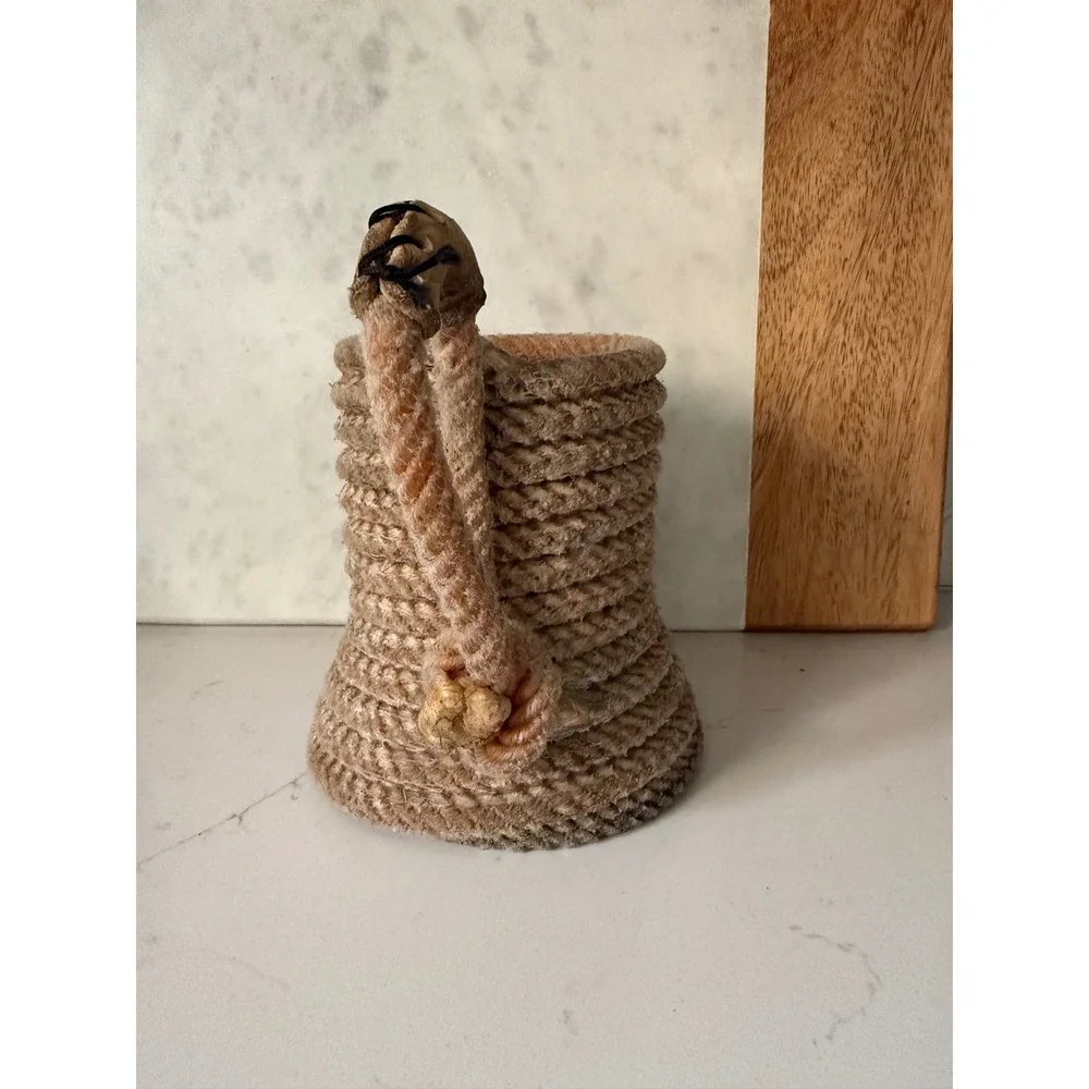 Lariat Rope Beer Mug‎ set Holder Western Star Concho Leather Tassel Drink cowboy